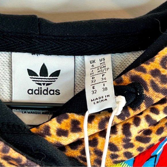 Farm Rio x Adidas Patchwork Botanical Leopard Embroidered Floral Hoodie - Picture 6 of 9